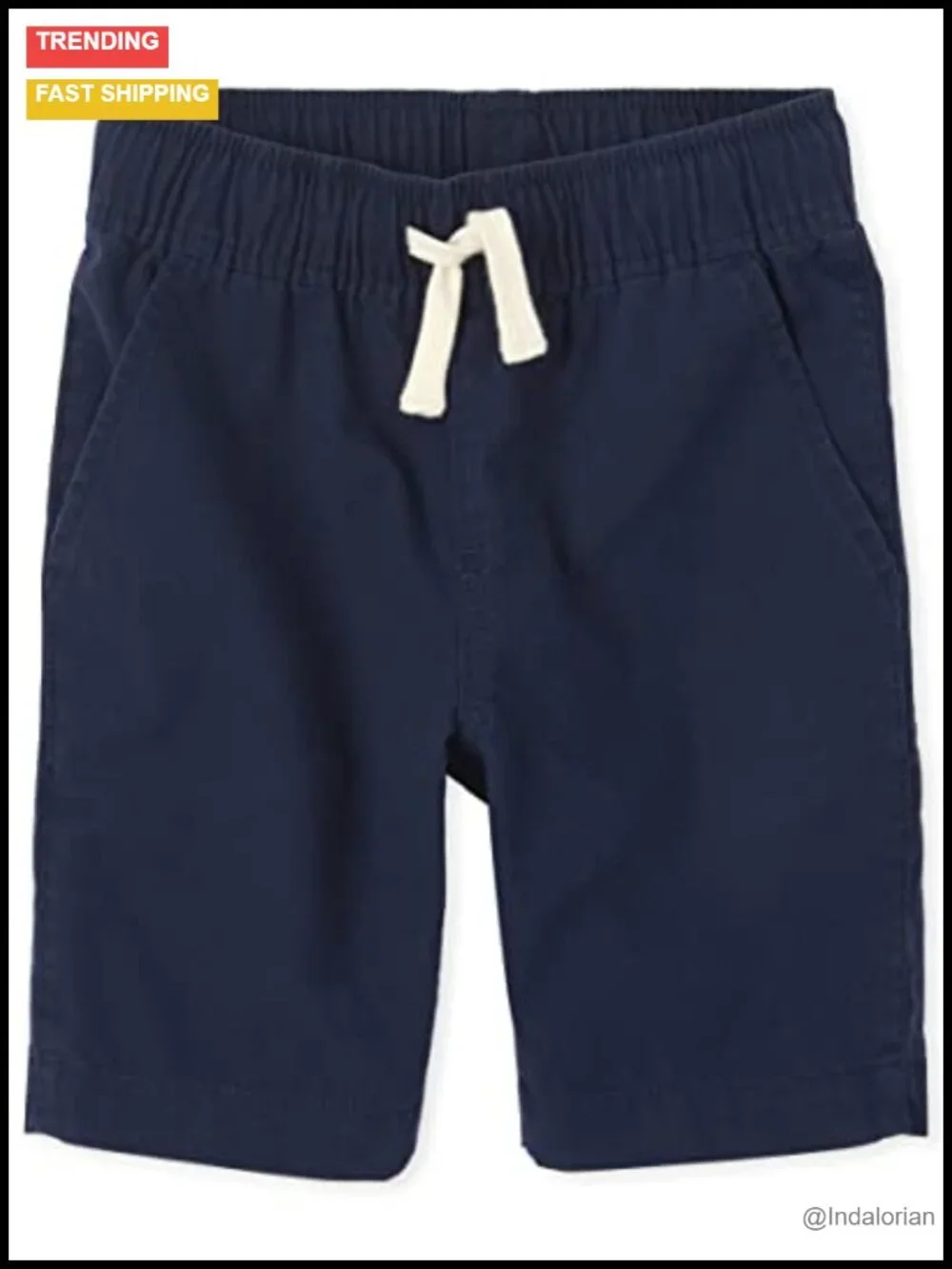 Boys' Pull On Jogger Shorts Cotton Blend Mid Rise